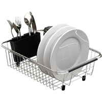 Tesot Adjustable Over Sink Dish Rack Stainless Steel Dish Drying Rack On Counter Or In Sink, Rustproof