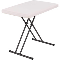 Lifetime 28240 Adjustable Folding Laptop Table Tv Tray, 30 Inch Almond