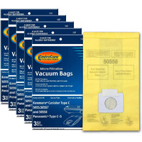 Envirocare Replacement Vacuum Bags Compatible With Kenmore Canister Type C/Q. 5055, 50557 And 50558 Panasonic Type C-5 Vacuums,15 Pack