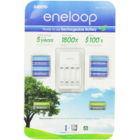 Sanyo Eneloop Ni-Mh Charger & Battery Pack (8X Aa, 4X Aaa) (3Rd Gen, 1800X Recharge Cycles)