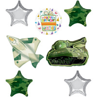 Army Tank And Jet Fighter Party Supplies Birthday Balloon Bouquet