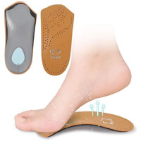 3/4 Leather Orthotic Inserts With Metatarsal Pad, Arch Support Insoles Shoe And Padding At The Heel For Men And Women