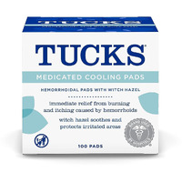 Tucks Medicated Cooling Pads, 100 Count - Pads With Witch Hazel, Cleanses Sensitive Areas, Protects From Irritation, Hemorrhoid Treatment, Medicated Pads Used By Hospitals