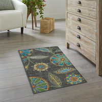 Maples Rugs Reggie Floral Kitchen Rugs Non Skid Washable Accent Area Carpet [Made In Usa], Multi, 1'8"" X 2'10""