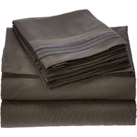 Elegant Comfort 1500 Premier Hotel Quality 4-Piece Bed Sheet Sets, Deep Pockets - Luxurious Wrinkle Free & Fade Resistant, Full, Gray