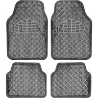 Bdk Universal Fit 4-Piece Set Metallic Design Car Floor Mat - Heavy Duty All Weather With Rubber Backing (Carbon), Mt-642-Cb