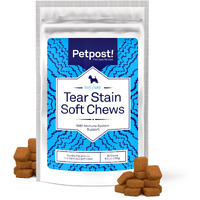 Petpost | Tear Stain Remover Soft Chews - Delicious Cheese Treat & Eye Stain Supplement For Dogs - Natural Treatment For Tear Stains On White Fur Angels 90 Ct.