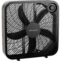 Pelonis 3-Speed Box Fan For Full-Force Circulation With Air Conditioner, Upgrade Floor Fan, Black, Medium