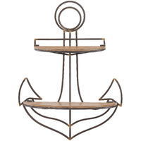 Danya B. Fhb626 Decorative Sturdy Nautical Anchor Wall Shelf For Coastal Or Seaside Home Decor