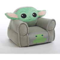 Idea Nuova Figural Mink With Sherpa Trim Bean Bag Chair For Toddlers And Kids, Star Wars Grogu