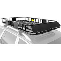 Xcar Roof Rack Basket Rooftop Cargo Carrier With Extension Black Car Top Luggage Holder 64""X 39"" Universal For Suv Cars