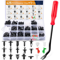 Gooacc 425 Pcs Car Body Retainer Clips Set Tailgate Handle Rod Clip Fastener Remover - 19 Popular Sizes Auto Push Pin Rivets -Door Trim Panel Clips For Gm Ford Toyota Honda Chrysler