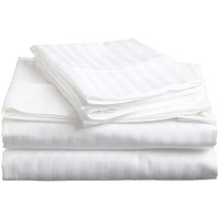 Mlv Linen Bedding Series Sleeper Sofa Bed Sheet Set (Stripe) Egyptian Cotton 500 Thread Count White (Full Size 54""X72""X 5"")