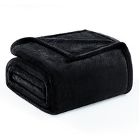 Exclusivo Mezcla Fleece Blanket King Size For Bed, Super Soft And Warm, All Season Use, Cozy, Plush, Lightweight, 90X104 Inches, Black