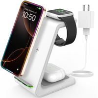 Joygeek 3 In 1 Wireless Charging Station For Apple, Wireless Charger Stand For Iphone 16/15/14/13/12/11/Se/X/8 Pro Max Plus Mini, Charging Dock For Apple Watch Ultra/8/Se/7/6/5/4/3, Airpods Pro 2/3/2