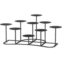 Qikadsen Black Metal Pillar Candle Candelabra For Fireplace/Table/Wedding/Christmas Decoration Iron Candle Holders Of 9 Diy Home Decor