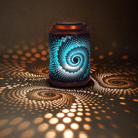 Mosaic Solar Lanterns Outdoor Bohemian Solar Lantern Outdoor Waterproof Blue Mosaic Table Light Turkish Moroccan Lamp Mosaic Decorations Yard Patio Table Decor For Garden