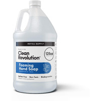 Clean Revolution Foaming Hand Soap Refill Supply, Gentle, Moisturizing & Eco-Friendly, Ready To Use Formula, Gluten Free, Unscented, Fragrance Free, 128 Fl Oz