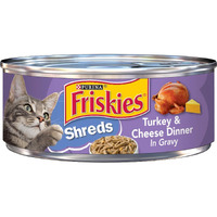Friskies Savory Shreds Turkey And Cheese Wet Cat Food (5.5-Oz Can, Case Of 24)