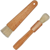 Eiks 2 Sets Natural Bristles With Wooden Handle Pastry Brushes For Basting Spreading Butter Oil Barbecue Baking Kitchen Cooking
