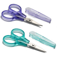 Pafason Sharpest & Precise Stainless Steel Curved Straight Thread Yarn Fabric Cutting Mini Scissors With Protective Cover - Ideal For Embroidery Quilting Sewing Knitting Crafting Cross Stitch Crochet