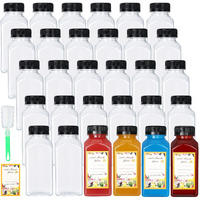 Danallan 30 Pack 8Oz Empty Plastic Bottles With Leak-Proof Caps Food Grade Recyclable Bulk Beverage Containers Clear Pet Bottles For Homemade Juice, Smoothie, Milk And Drinks