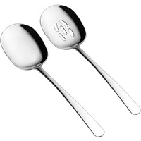 Soleader X-Large Serving Spoons Set, 12 Inch Slotted Spoon And Serving Spoon, Premium Spoons Silverware, Cooking Spoon, Pasta Spoon, Mixing Spoon, Foodgrade 18/8 Stainless Steel, Pack Of 2