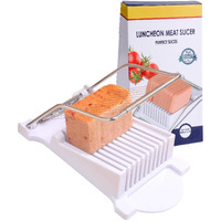 Nvted Luncheon Meat Slicer, Boiled Egg Fruit Soft Cheese Slicer Cutter, Stainless Steel Wires, Cuts 10 Slices (White)