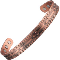 Magenergy Copper Bracelet For Men And Women, 99.9% Solid Copper Magnetic Bracelets Adjustable Cuff Jewelry Gift Box(Cross Pattern)