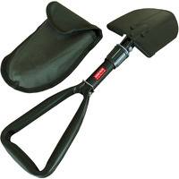 Tabor Tools Folding Shovel - Portable Survival Spade For Camping Gear And Emergencies - Steel Rugged Edge Blade - Includes Carrying Pouch - Lightweight E-Tool With Military-Grade Durability. J35A