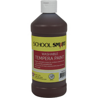 School Smart Washable Tempera Paint, Brown, 1 Pint Bottle