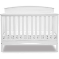 Delta Children Archer Solid Panel 4-In-1 Convertible Baby Crib - Greenguard Gold Certified, Bianca White