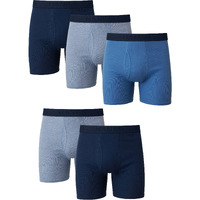 Hanes Ultimate Mens Tagless - Multiple Colors (Blues, Assorted) Boxer Briefs, 5 Pack Assorted, Large Us