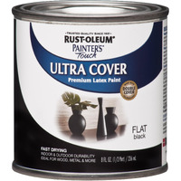 Rust-Oleum 1976730 Painter's Touch Latex Paint, Half Pint, Flat Black, 8 Fl Oz (Pack Of 1)