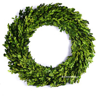 Boxwood World Boxwood Wreath Large 17 Inch Preserved Nature Real Boxwood Wreath Home Decor Stay Fresh For Years Wreath For Halloween And Thanksgiving Home Indoor Decor