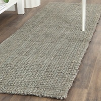 Safavieh Natural Fiber Collection Runner Rug - 2'3"" X 7', Green & Grey, Handmade Farmhouse Jute, Ideal For High Traffic Areas In Living Room, Bedroom (Nf730B)