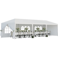 Lemy 10X30 Party Tent Outdoor Wedding Camping Canopy Heavy Duty Gazebo With Removable Sidewalls, Waterproof Shade Shelter For Backyard, Garden, Patio