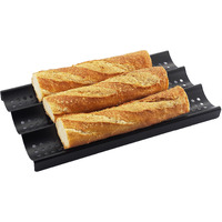 Zenurban 870002 3-Loaf Perforated Baguette French Nonstick Bread Pan, 16 By 9-Inch