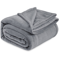 Bedsure Fleece Bed Blankets Queen Size Grey - Soft Lightweight Plush Fuzzy Cozy Luxury Blanket Microfiber, 90X90 Inches