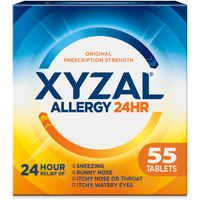 Xyzal Allergy Pills, 24-Hour Allergy Relief, 55-Count, Original Prescription Strength