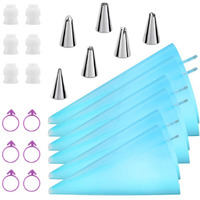 Kasmoire Reusable Piping Bags And Tips Set, Cake Decorating Tools With Icing Pastry Bags, Icing Bags Tips, Couplers And Frosting Bags Ties For Cookie Cupcakes