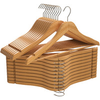 Utopia Home Premium Wooden Hangers 20 Pack - Durable & Slim Coat Hanger - Suit Hangers With 360-Degree Rotatable Hook - Wood Hangers With Shoulder Grooves (Natural Color)