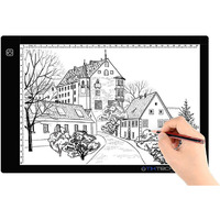 A4 Ultra-Thin Portable Led Tracing Light Box Dimmable Brightness Led Art Tracing Pad For Artist Drawing Sketching Animation Stencilling And 5D Diamond Painting (Black, A4)