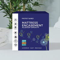 Protect-A-Bed Allerzip Smooth Waterproof Mattress Protector, Machine Washable, King, 11-18 Inches