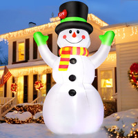 7 Ft Christmas Inflatables Giant Snowman Outdoor Decorations, Blow Up Snow Man Yard Decor Built-In Bright Led Light Wear Magic Hat, Weatherproof Holiday For Garden Patio Lawn Party Xmas Gifts
