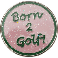 Navika Born 2 Golf Glitzy Ball Marker With Hat Clip (Pink)