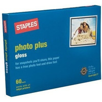 Staples Photo Plus Gloss Paper, 4"" X 6"", 60 Sheets