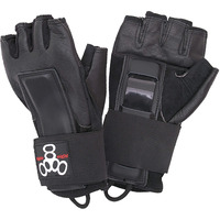 Triple Eight Hired Hands Skateboarding Wrist Guard Gloves, Large, Black (604352 80003)