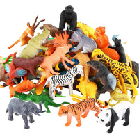 Animals Figure,54 Piece Mini Jungle Toys Set,Valefortoy Realistic Wild Vinyl Plastic Animal Learning Party Favors For Boys Girls Kids Toddlers Forest Small Playset Cupcake Topper