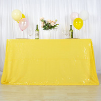 Duobao Sequin Tablecloth 60X102 Inches Popular Bridal Dress Table Cloth,Fashion Tablecloth Overlay Payette Tablecloth First Birthday Tablecloth(60X102-Inch, Yellow)